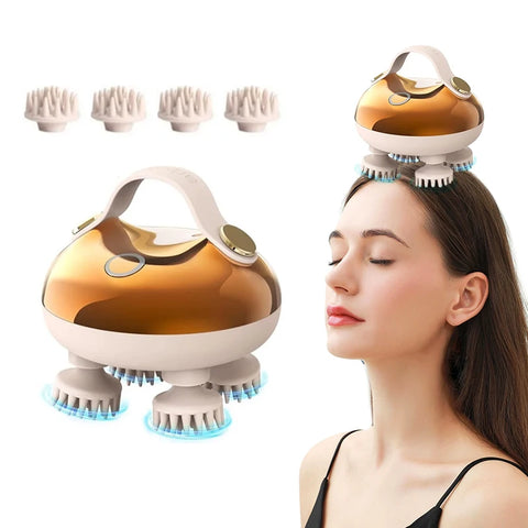 Electric Head Massage Instrument Red Light Kneading Hair Growth Scalp Massager Anti Stress Head Hair Massage Comb Cat Hairbrush