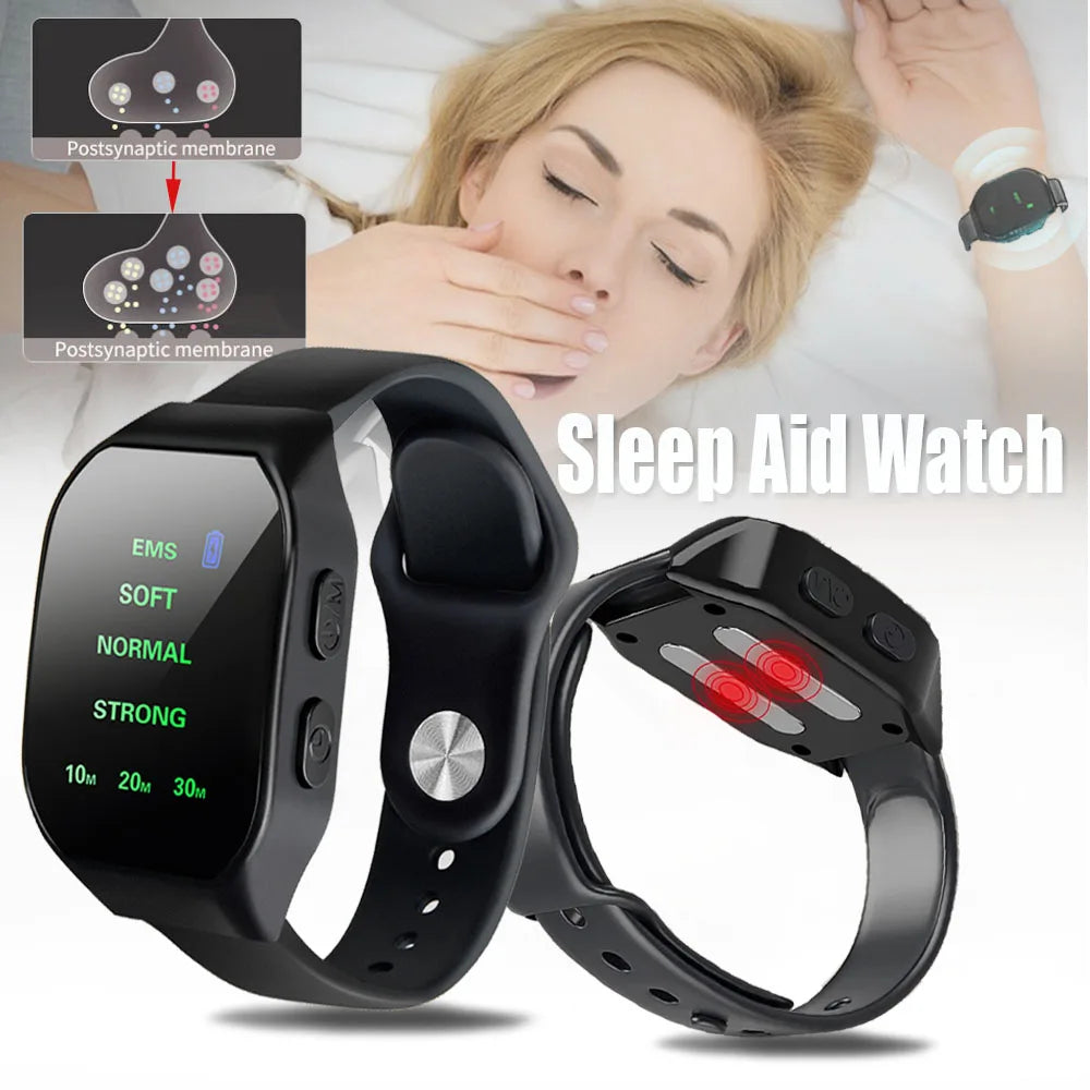 Sleep Aid Watch Microcurrent Pulse Sleeping Anti-anxiety Insomnia Hypnosis Device Relief Relax Hand Massage Pressure Soothing - Sleep &amp;amp;amp;amp; Snoring